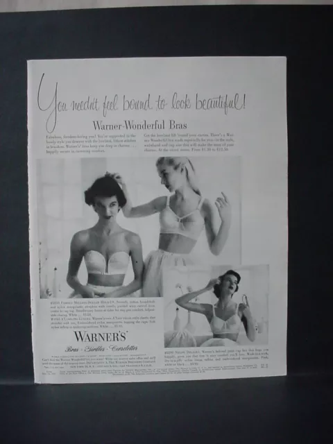 1952 VINTAGE LINGERIE AD WARNER'S Hold Up Bras Girdles Corselettes 111014  $9.99 - PicClick