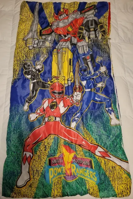 Vintage Mighty Morphin Power Rangers Sleeping Bag Saban 1994 53"