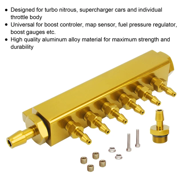 Kit collettore aspirazione blocco vuoto oro 6 porte connettore NPT 1/8 pollici 1/8 pollici ingresso NPT 1/2 pollici