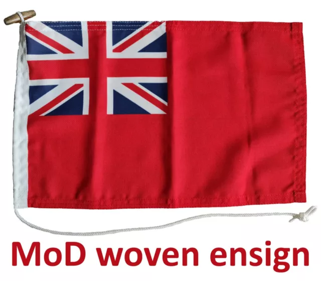 Red ensign MoD approved courtesy flag 12x18" cotton like dyed toggled boat UK