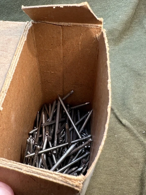Vintage box of nails - Lowe's Your Household Word.  Open box.  6D Finishing 2in. 11