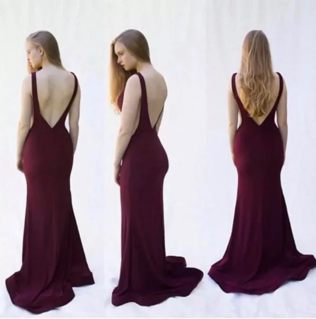 Formal designer evening dress size 6 burgundy