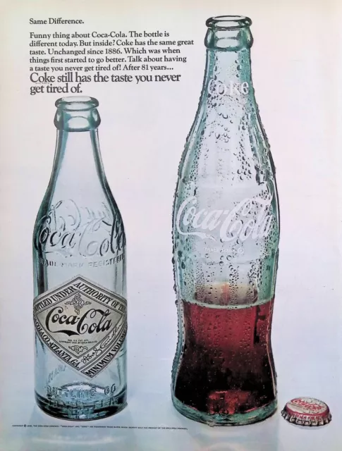 Print Ad 1960's Coke Coca-Cola 1907 Bottle 1968 Atlanta Georgia