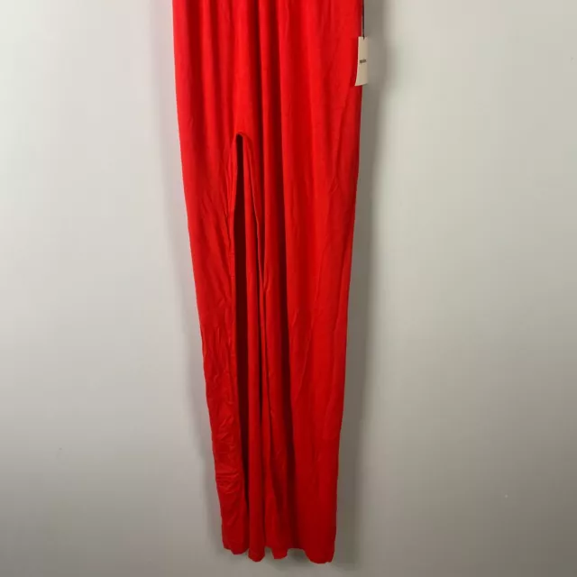 Superdown Erika Plunging Maxi Dress Size M Red Bodycon Backless Slit NEW 3
