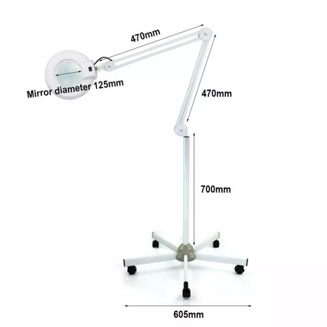 NUEVO 5x luz de lupa dioptrías lámpara de lupa cosméticos tatuaje lupa 22W Beauty