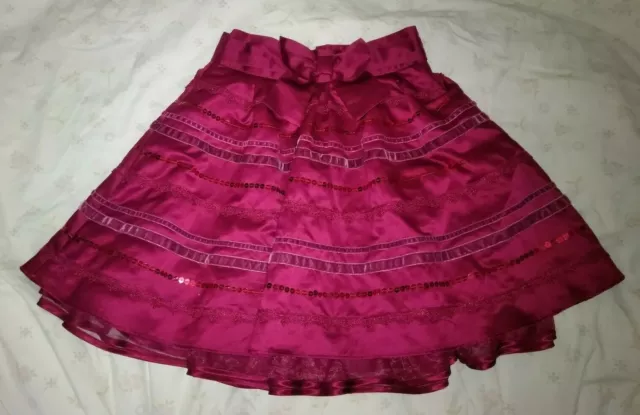 M & S Autograph Girls Red satin Party Skirt Age 7 Years Ans Años Jahre