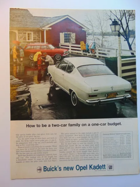 1966 BUICK'S New OPEL KADETT Automobile vintage art print ad