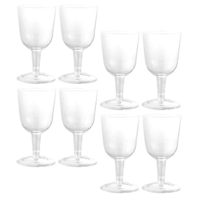 8 Pcs Plastic Wine Glass Whiskey Tumblers Cups Bulk Clear Glasses Reusable