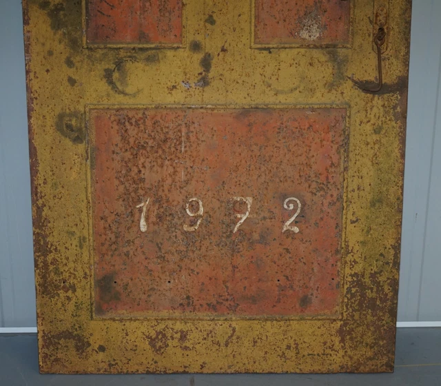 Rare 1922 Hand Painted Hungarian Hand Painted Security Anti Looting Door Hungry 7