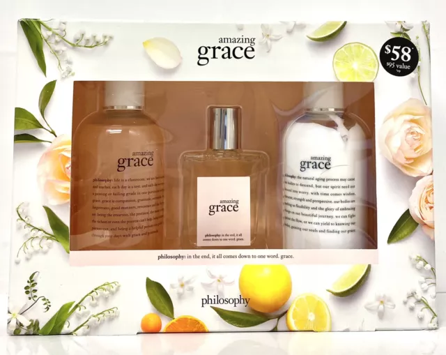 Philosophy Amazing Grace Eau De Toilette Lotion and Shower Gel gift set  3PC