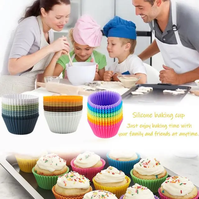 NEW 12pcs Liners Baking Cups Assorted Colors Convenient Moulds L0U4