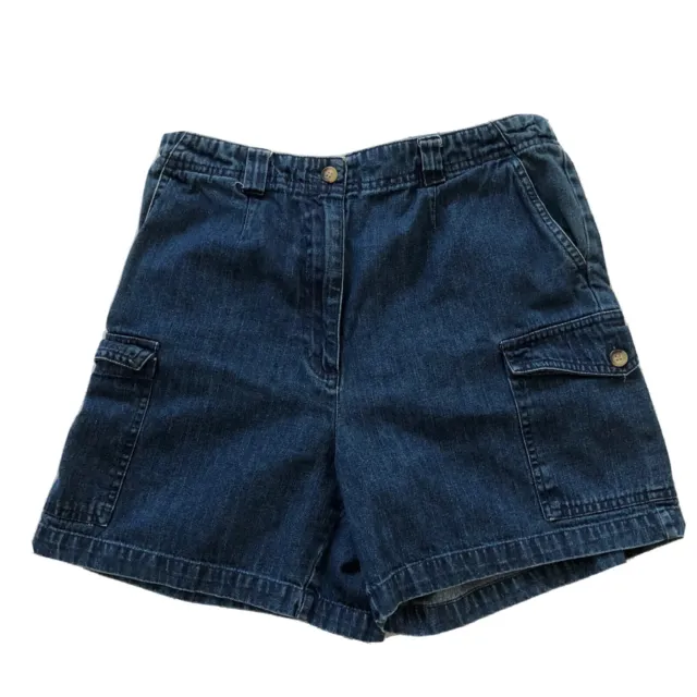 White Stag Shorts Women's 10M Blue Cargo Denim Jean Shorts Pockets 30x5.5 A