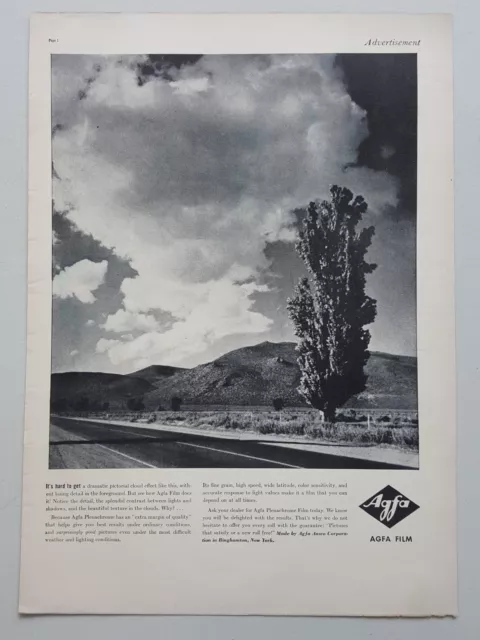 1938 Agfa Ansco Plenachrome Film Photography Landscape Vintage Print Ad