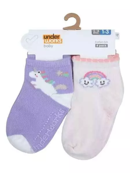 BNWT....*8* Underworks Socks ....Size 2-5/18 Mths-3 Years.....