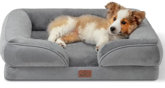 Bedsure Orthopedic Dog Bed for Medium Dogs -Foam Sofa with Removable Washable