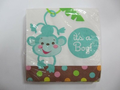 Confezione da 16 2 strati il suo Un Ragazzo Nuovo Bambino Pranzo Tovaglioli Tovaglioli 25 x 25CM 