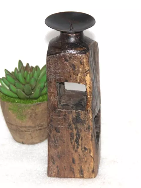 1930's Antik Holz Paga Kerzenständer Ständer Original Alte Hand-Geschnitzte