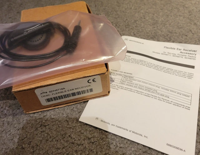 Motorola BDN6719A OEM Flexible Ear Receiver Two-Way Radio Police Fire EMS - NEW