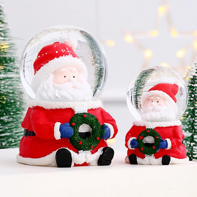 (Small Old Man)Christmas Crystal Ball Resin Lighted Christmas Globe Decor