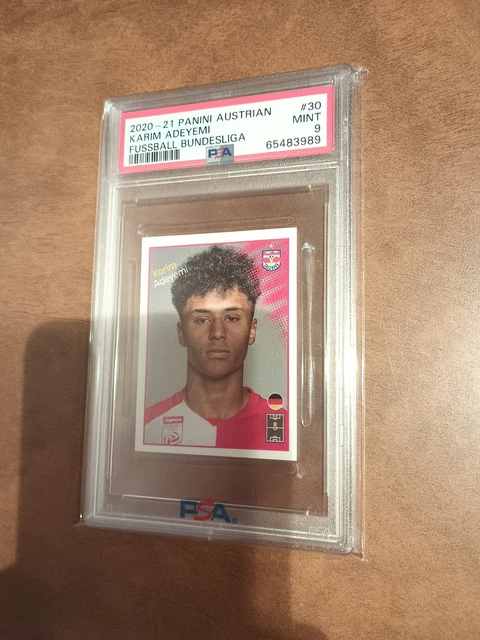 2020-21 Panini Fussball Bundesliga Karim Adeyemi Rookie PSA 9 Sticker RC Austria