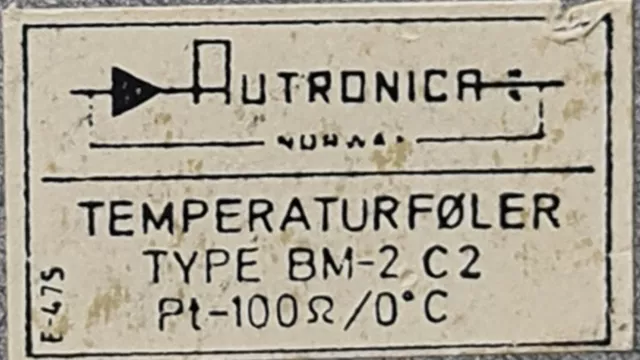 AUTRONICA Type: BM-2 C2 Temperaturføler / Capteur Température PT100 Ω / 0° C 3