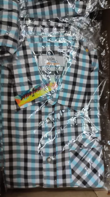 Camicia folcloristica bambini di Alpenfeuer costume tradizionale a quadretti azzurro, 74-176, ridotto 70%