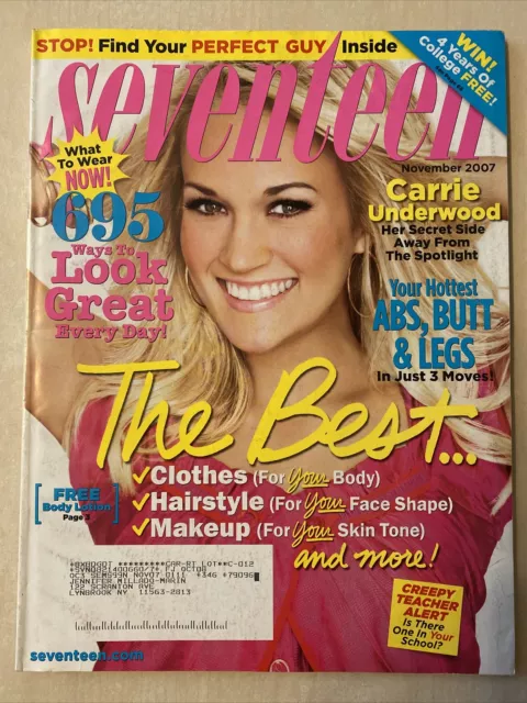 Seventeen Fashion Magazine November 2007 Country Star CARRIE UNDERWOOD￼