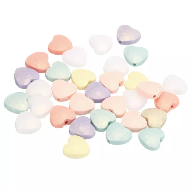 Acrylic Beads, 200 Pack Acrylic Heart Beads, Mix Color