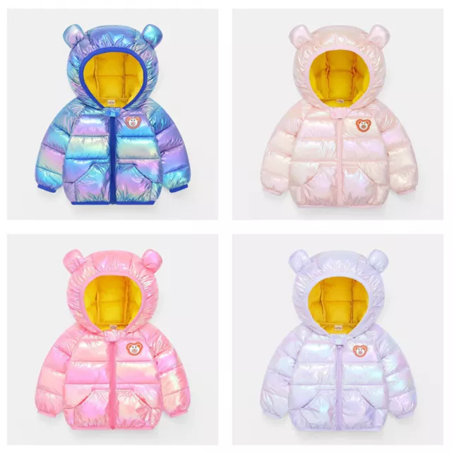 Toddler Baby Boys Girls Hoodie Puffer Jacket Kids Winter Warm Down Coat Outwear