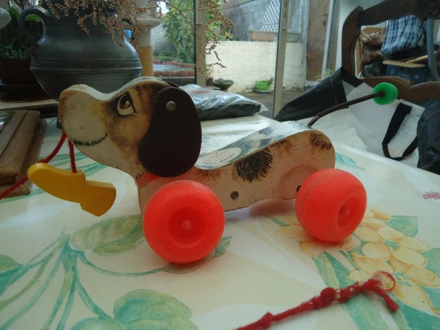 Chien En Bois Fisher-Price Little Snoopy N°693 - Jouet Vintage Occasion