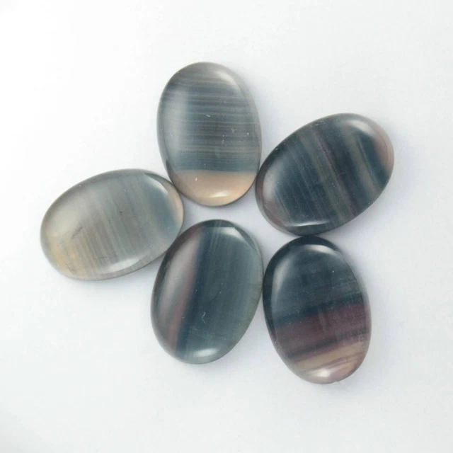 Rainbow Fluorite cabochons for jewellery making | Oval and Round Fluorite cabs