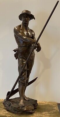 Large Period Charles Octave Levy (French 1820 -1899)  Bronze Sculpture Faucheur