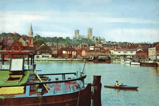 Picture Postcard:-Lincoln Cathedral, from Brayford Water