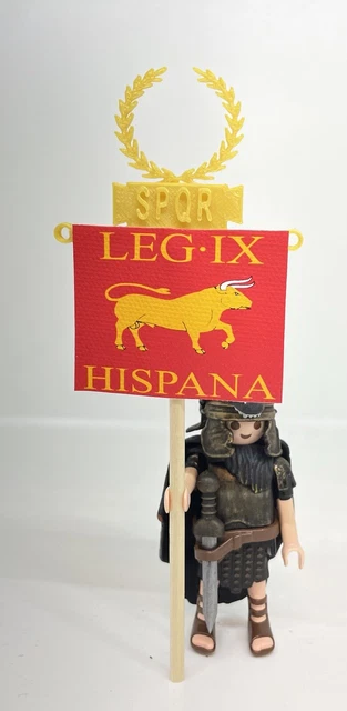 Playmobil Estandarte Romano Custom 3D - Roman Banner - Bannière Romaine