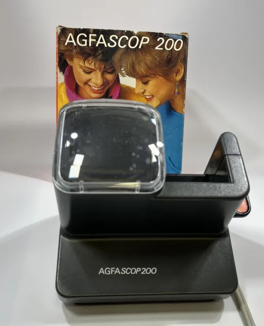 Proyector visor de diapositivas AGFASCOP 200 35 MM 5x5 cm retroiluminado Alemania 6743-300