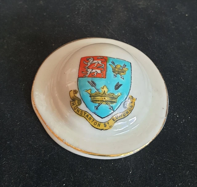 WW1 BRITISH CRESTED China Tommy's Brodie Steel Helmet with a Hunstanton ...