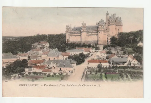 PIERREFONDS - Oise - CPA 60 - le Chateau et vue generale - carte couleur