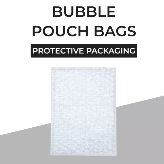 200x Bubble Pouch Bag 100x180mm White Clear Plastic Bubble Wrap Bags Sleeve MELB