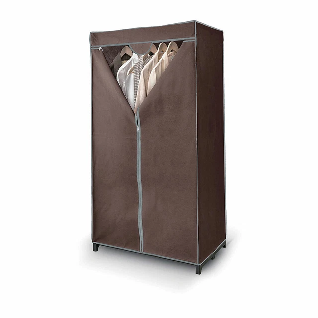 Armario ropero Domopak Living 905020 Marrón Tela [75 x 50 x 145 cm]
