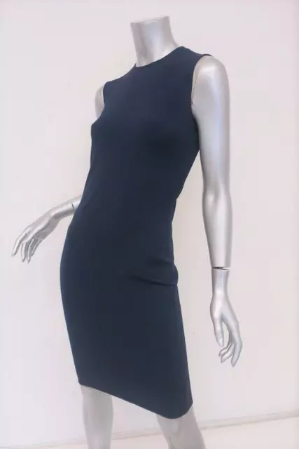 Lanvin Dress Navy Neoprene Size 36 Sleeveless Sheath 2