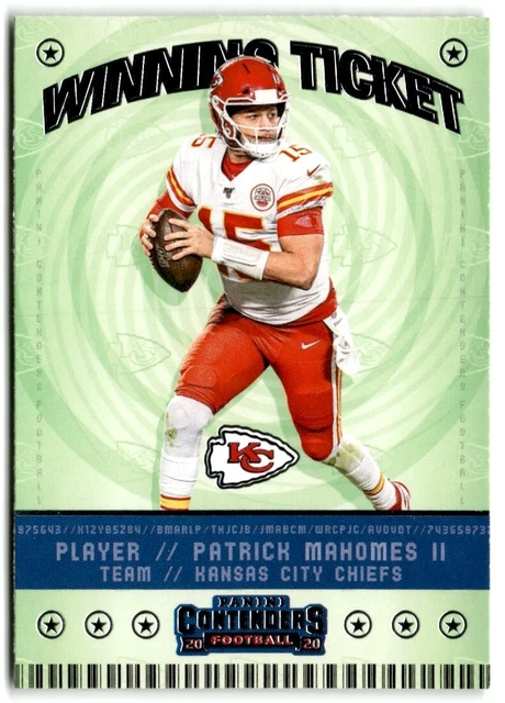 2020 Panini Contenders Winning Ticket Patrick Mahomes II Kansas City Chiefs #WT1