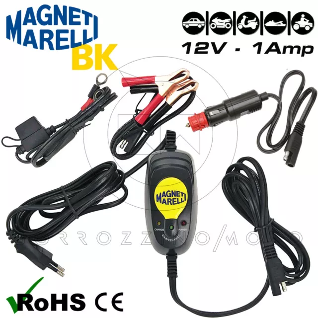 Caricabatteria Magneti Marelli Mantenitore Di Carica + Connettore 12V Auto Moto