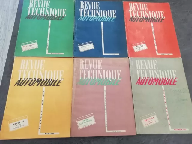 Lot de 6 revues techniques automobiles anciennes années 1954