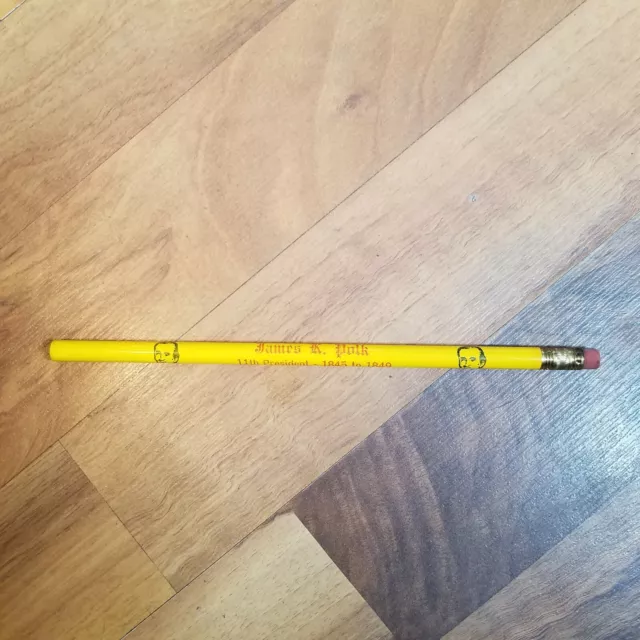 James k. Polk Unused 60's Vintage President Pencil yellow J