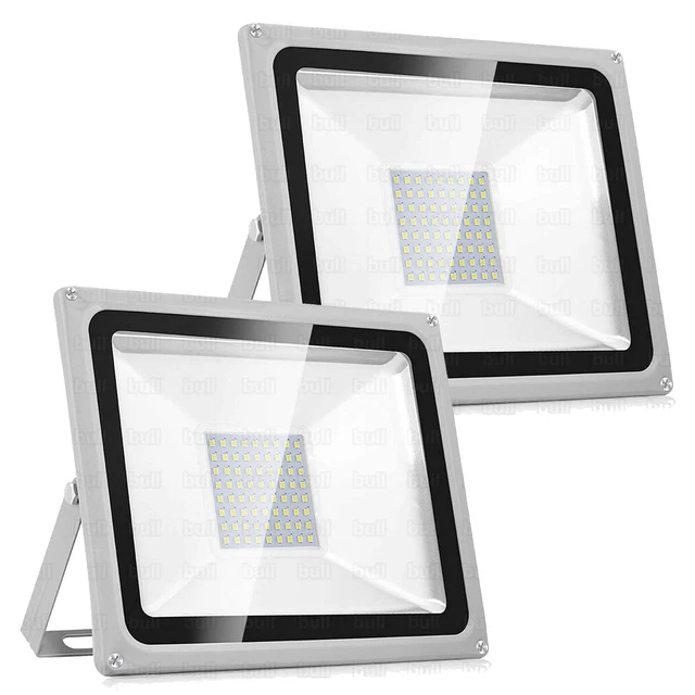 2x LED Fluter 50W Außen Strahler Flutlicht Scheinwerfer Garten Lampe Baustrahler