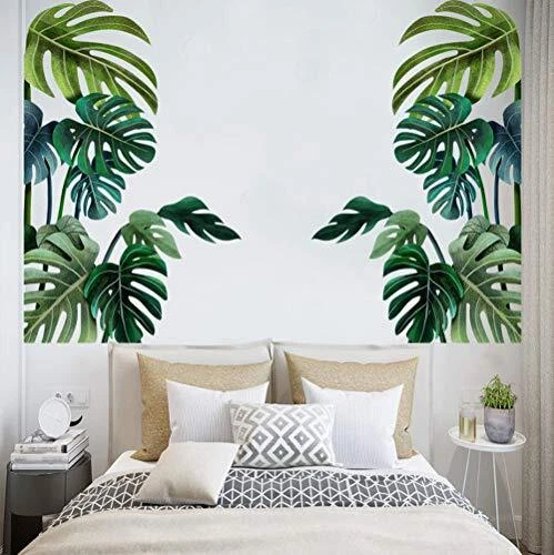 Tropical Leaves Wall Decals removable Jungle Green Palms Tree Plant Wall
