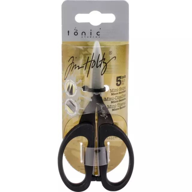 New Tim Holtz Non-Stick Titanium Micro Serrated - MINI SNIPS 5"