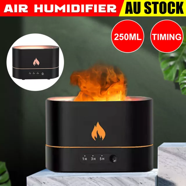 250ML 3D Flame Air Humidifier Essential Oil Diffuser Home Car Yoga Aroma Difusor
