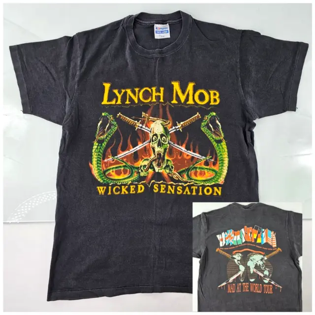 LYNCH MOB Wicked Sensation Shirt Adult Large MAD AT THE WORLD TOUR 1990 ORIGINAL