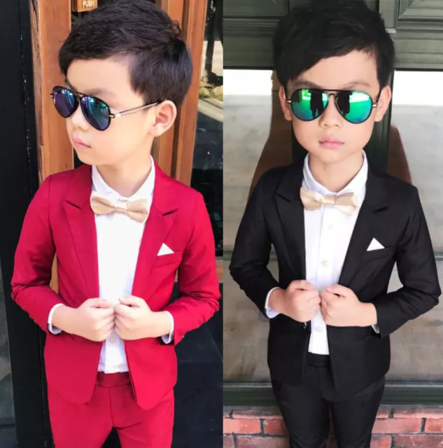 Toddler Boys Suits Formal Wedding Party Suit Fashion Blazer+Pants Kids Prom Suit